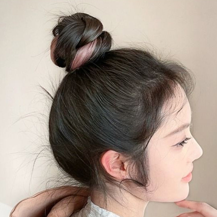 Self-Tying Ball-Head Wig Hair Bundle Simulation Hair Bands(Brown Black Highlight Pink) - free shipping - PMC TechLife - Order now!