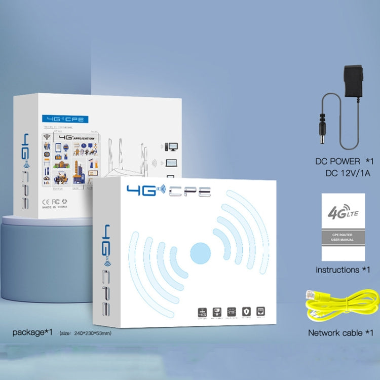 Asian B1/3/5/7/8/38/40/41 4G Wireless CPE Router Plug-in Mobile WiFi, EU Plug - Wireless Routers by PMC TechLife | Online Shopping South Africa | PMC TechLife | Buy Now Pay Later Mobicred