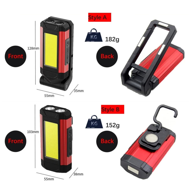 E-SMARTER K011 USB Rechargeable Repair Light With Magnet COB Strong Light Flashlight, Style: B Simple Red - Other Tools by E-SMARTER | Online Shopping South Africa | PMC TechLife | Buy Now Pay Later Mobicred