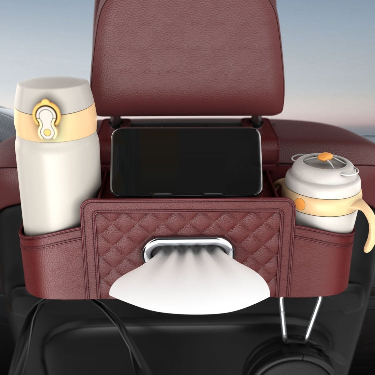 Multifunctional Car Seat Back Tissue Storage Box Hanging Bag(Orange) - free shipping - PMC TechLife - Order now!