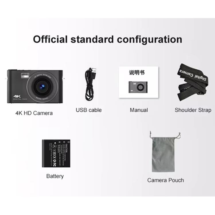 4K HD Touch Screen Digital Micro SLR Camera MP3 DSLR Camcorder 64MP Anti-Shake Vlogging Video Camera(White) - Video Cameras by PMC TechLife | Online Shopping South Africa | PMC TechLife | Buy Now Pay Later Mobicred