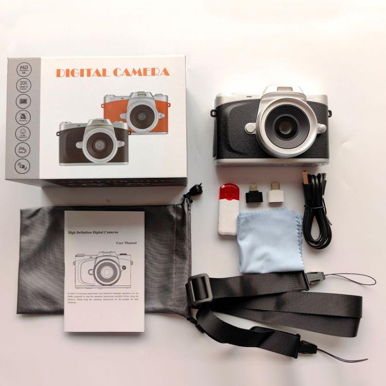 68MP Digital Camera Student CCD Travel Portable Retro Women Starter Flip Screen Card Camera(Black Standard+Android OTG Card Reader) - Video Cameras by PMC TechLife | Online Shopping South Africa | PMC TechLife | Buy Now Pay Later Mobicred