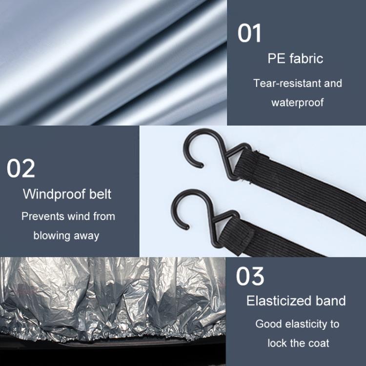 Car PE Film Waterproof And Dustproof Four Seasons Universal Coat Cover, Size: S(Silver Gray) - PE Material by PMC TechLife | Online Shopping South Africa | PMC TechLife | Buy Now Pay Later Mobicred