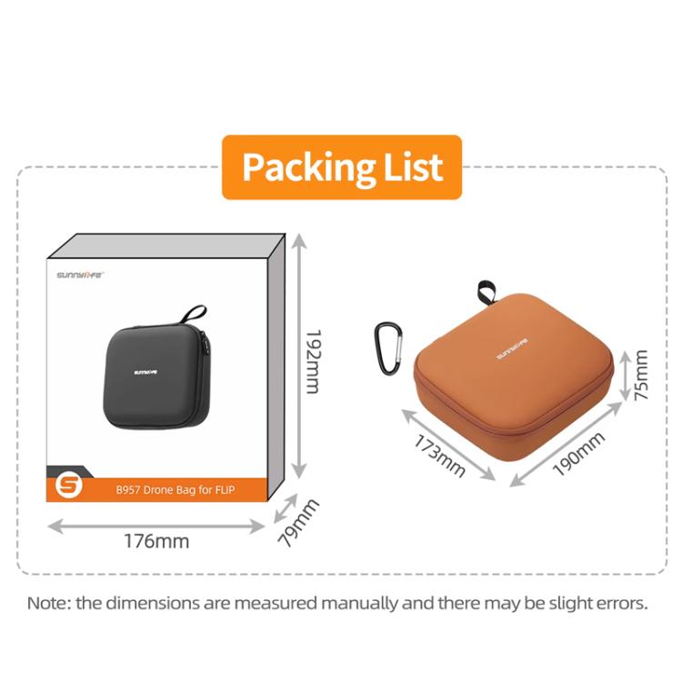 For DJI Flip Sunnylife FP-B957 Storage Bag Mini Vlog Aerial Camera Protective Case(Orange) - free shipping - PMC TechLife - Order now!