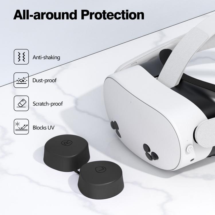 For Meta Quest 3S / Quest 2 VR Lens TPU Protective Cover(Black) - VR Accessories by PMC TechLife | Online Shopping South Africa | PMC TechLife | Buy Now Pay Later Mobicred