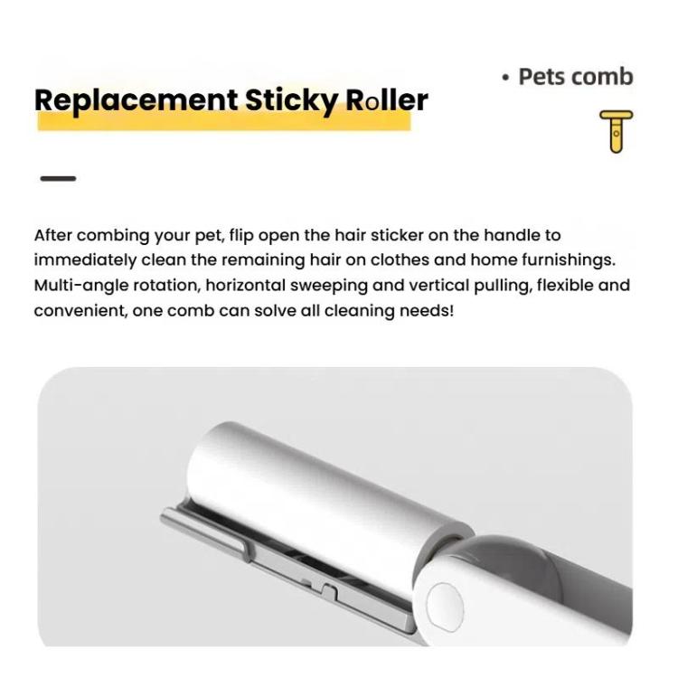 3-in-1 Pet Grooming Comb Sticky Roller for Cats and Dogs, Removes Loose Hair, Detangles, Spec: Large Straight - Brushes & Combs by PMC TechLife | Online Shopping South Africa | PMC TechLife | Buy Now Pay Later Mobicred