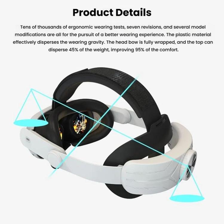 For Meta Quest 3 / 3S Adjustable Headband No Face Pressure VR Head Strap Accessories(Black) - VR Accessories by PMc TechLife | Online Shopping South Africa | PMc TechLife | Buy Now Pay Later Mobicred