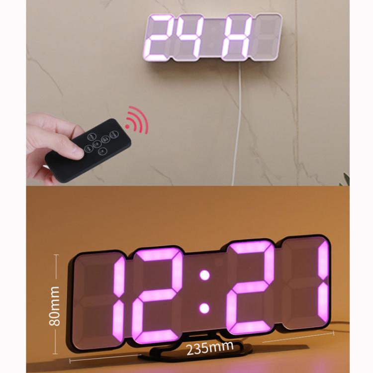 RGB Color Changing 3D Digital Clock With Voice Control, Adjustable Brightness, Temperature Display & Remote, Spec: Ordinary Black - free shipping - PMC TechLife - Order now!