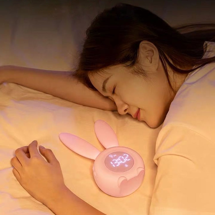 Cute Rabbit Silicone Induction Small Alarm Clock(Pink) - Novelty Clock by PMc TechLife | Online Shopping South Africa | PMc TechLife | Buy Now Pay Later Mobicred