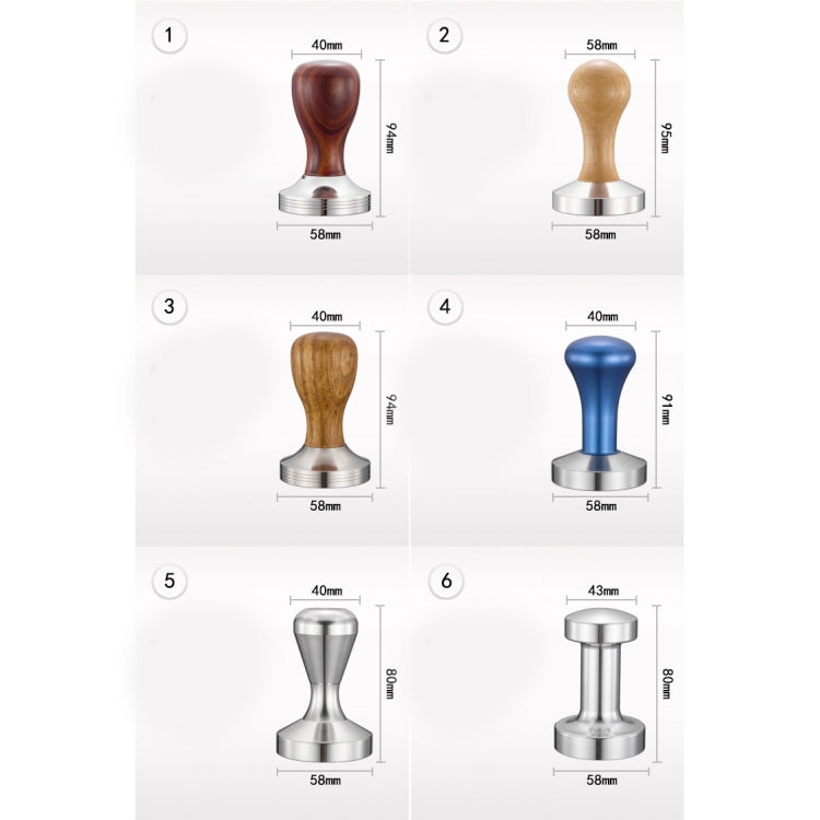 Stainless Steel Solid Wood Handle Integrated Coffee Powder, Specification:58mm, Color:Red Sandalwood Handle - free shipping - PMC TechLife - Order now!