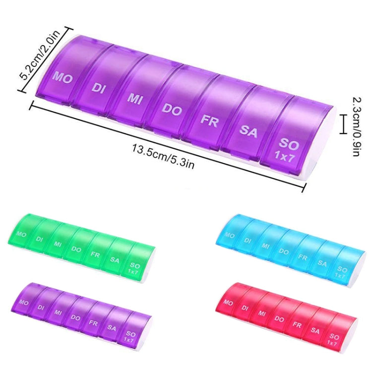 Portable Seven-part Mini Storage Pill Box(Red) - Pill Boxes by PMC TechLife | Online Shopping South Africa | PMC TechLife | Buy Now Pay Later Mobicred
