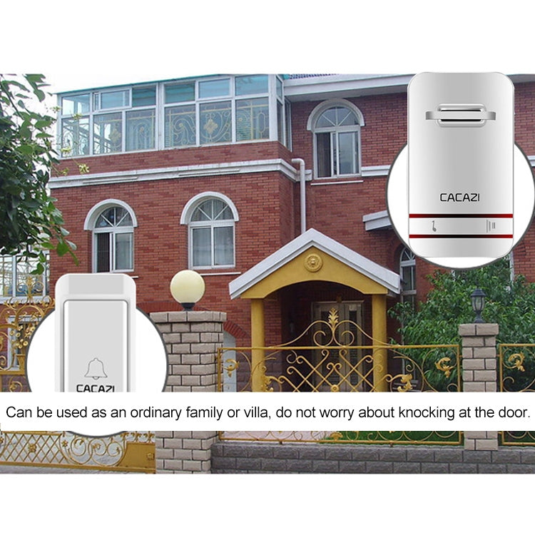 CACAZI V027G One Button Three Receivers Self-Powered Wireless Home Kinetic Electronic Doorbell, UK Plug - free shipping - PMC TechLife - Order now!