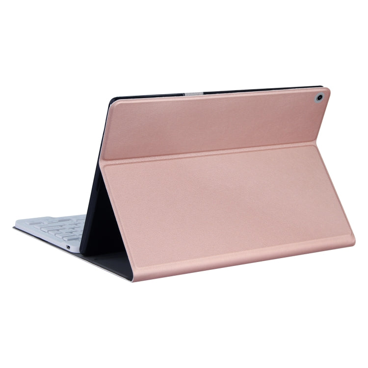 DY-M10ReL-S 2 in 1 Removable Bluetooth Keyboard + Protective Leather Tablet Case with Backlight & Holder for Lenovo Tab M10 FHD REL(Rose Gold) - Lenovo Keyboard by PMC TechLife | Online Shopping South Africa | PMC TechLife