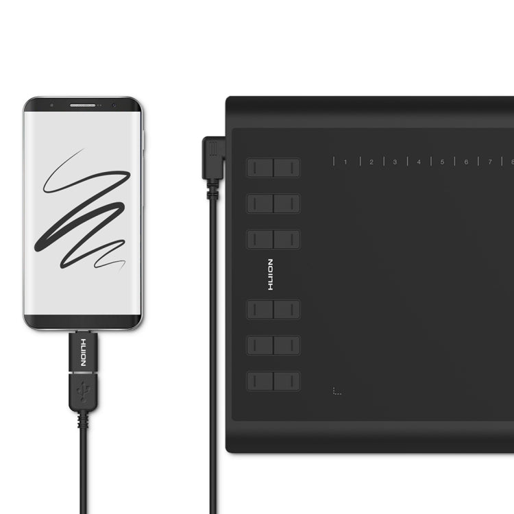 HUION Inspiroy H1060P 5080 LPI 12 Press Keys Art Drawing Tablet for Fun, with Battery-free Pen & Pen Holder - free shipping - PMC TechLife - Order now!