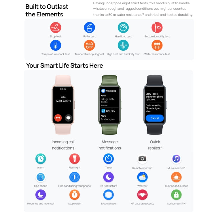 HUAWEI Band 8 Standard 1.47 inch AMOLED Smart Watch, Support Heart Rate / Blood Pressure / Blood Oxygen / Sleep Monitoring(Pink) - free shipping - PMC TechLife - Order now!