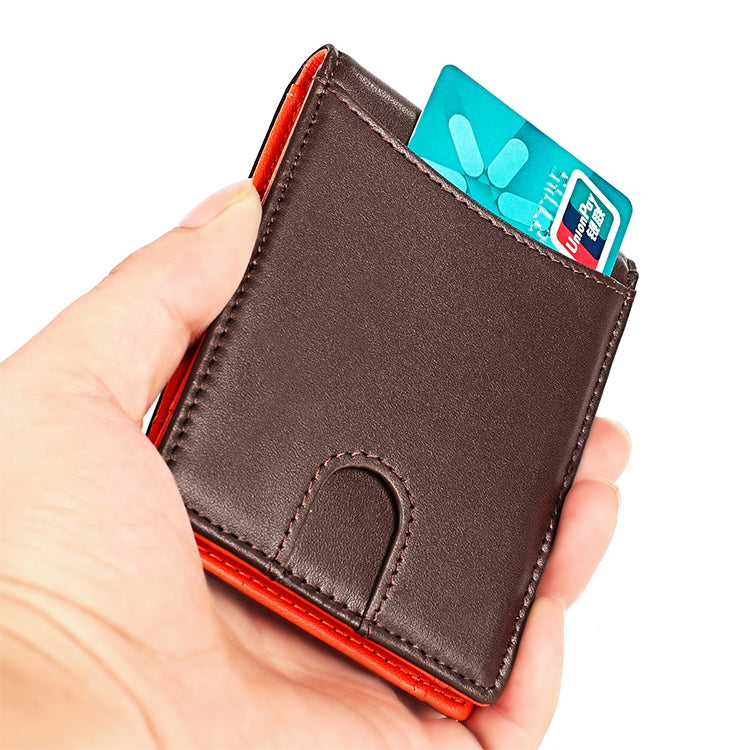 9606 Cowhide Leather Anti-magnetic RFID Multiple Card Slots Wallet for Men, with Zipper Bag(Coffee) - Antimagnetic RFID Package by PMC TechLife | Online Shopping South Africa | PMC TechLife | Buy Now Pay Later Mobicred