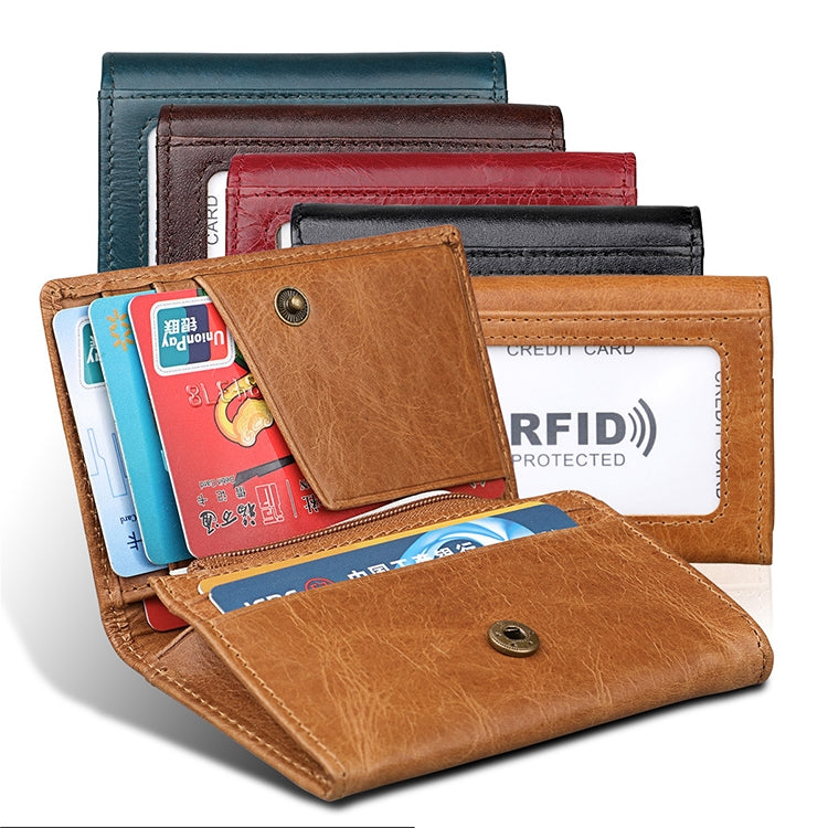 KB171 Antimagnetic RFID Crazy Horse Texture Leather Card Holder Wallet for Men and Women(Black) - free shipping - PMC TechLife - Order now!