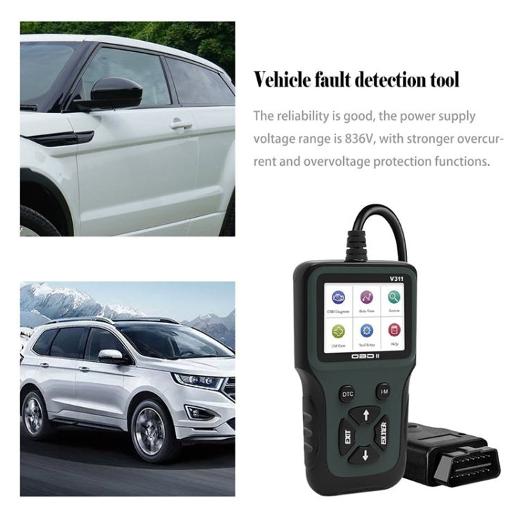 V311 OBD2 Scanner Color Screen Car Fault Detector 8 ~ 36V, Supports Chinese/English/French/German - Code Readers & Scan Tools by PMC TechLife | Online Shopping South Africa | PMC TechLife