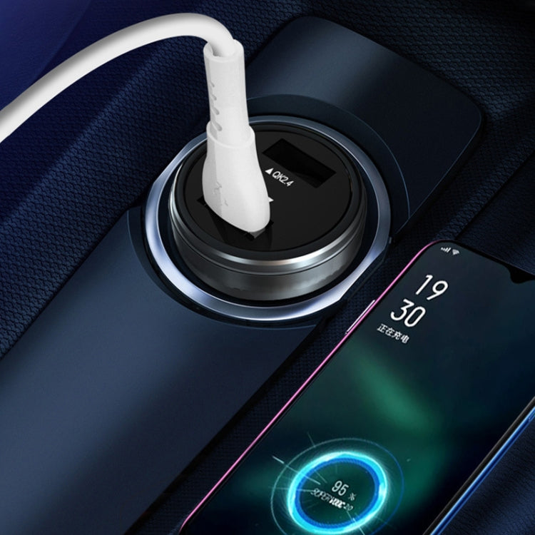 Dual USB 66W Car Flash Charger for OPPO / Huawei (Silver) - Car Charger by PMC TechLife | Online Shopping South Africa | PMC TechLife