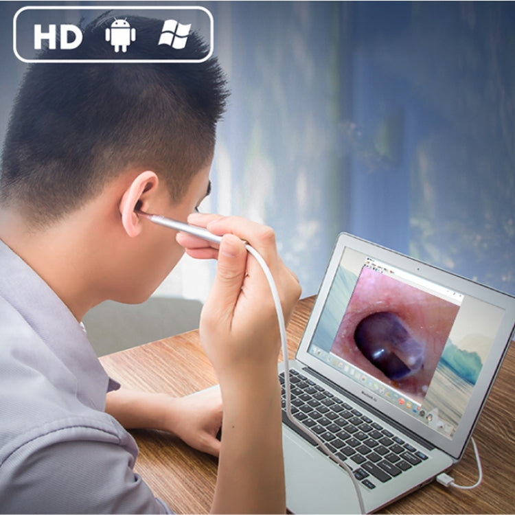 1MP HD Visual Ear Nose Tooth Endoscope Borescope with 6 LEDs, Lens Diameter: 3.9mm(Silver) - by PMC TechLife | Online Shopping South Africa | PMC TechLife