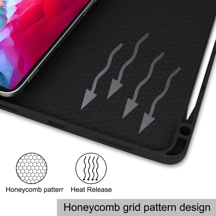 For iPad Pro 11 2022 / 2021 Pure Color Horizontal Flip TPU + PU Leather Tablet Case with Three-folding Holder & Sleep / Wake-up Function & Pen Slot(Black) - free shipping - PMC TechLife - Order now!