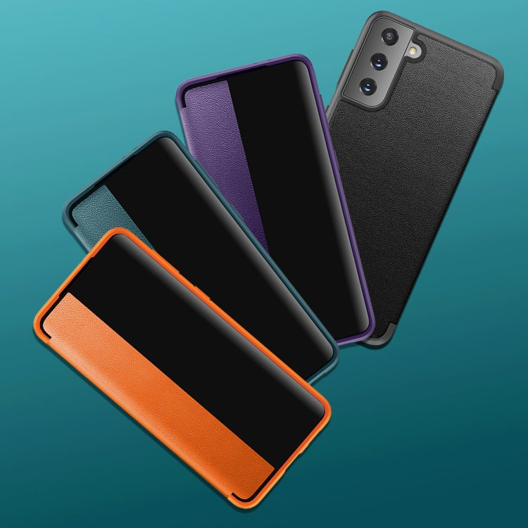 For Samsung Galaxy S21 Ultra 5G Magnetic Side Window View Shockproof Horizontal Flip Leather Case(Black) - Galaxy S21 Ultra 5G Cases by PMC TechLife | Online Shopping South Africa | PMC TechLife | Buy Now Pay Later Mobicred