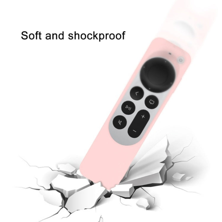 Silicone Protective Case Cover with Rope For Apple TV 4K 4th Siri Remote Controller(Pink) - Apple TV Accessories by PMC TechLife | Online Shopping South Africa | PMC TechLife