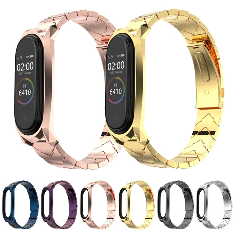 For Xiaomi Mi Band 6 / 5 / 4 / 3 Mijobs GT Metal Stainless Steel V Type Watch Band(Silver) - Watch Bands by MIJOBS | Online Shopping South Africa | PMC TechLife | Buy Now Pay Later Mobicred
