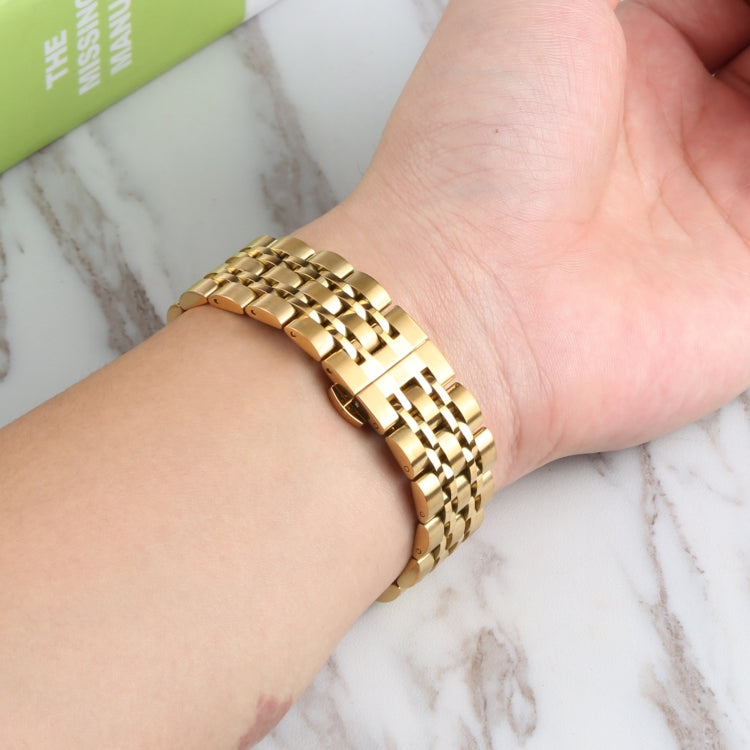For Samsung Galaxy Watch4 40mm/44mm Seven-bead Stainless Steel Watch Band(Gold) - Watch Bands by Wintory | Online Shopping South Africa | PMC TechLife | Buy Now Pay Later Mobicred