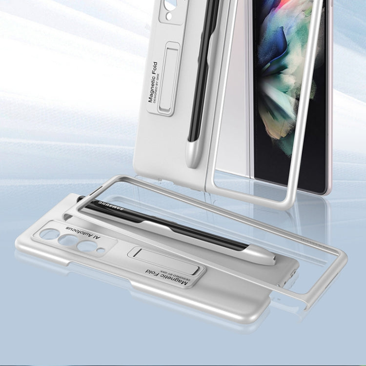 For Samsung Galaxy Z Fold3 5G GKK Ultra-thin PC Phone Flip Case with Holder & Pen Slot(Black) - Galaxy Phone Cases by GKK | Online Shopping South Africa | PMC TechLife | Buy Now Pay Later Mobicred