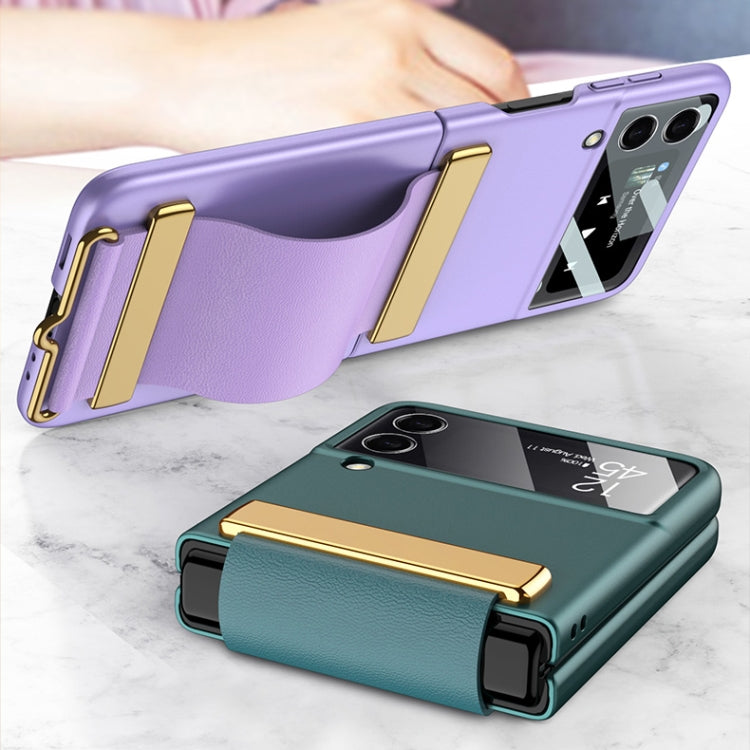 For Samsung Galaxy Z Flip3 5G GKK Ultra-thin Full Coverage Phone Case with Wristband(Purple) - Galaxy Phone Cases by GKK | Online Shopping South Africa | PMC TechLife | Buy Now Pay Later Mobicred