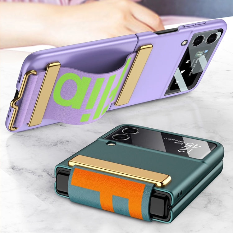 For Samsung Galaxy Z Flip3 5G GKK Ultra-thin Full Coverage Phone Flip Case with Wristband(Black) - Galaxy Phone Cases by GKK | Online Shopping South Africa | PMC TechLife | Buy Now Pay Later Mobicred