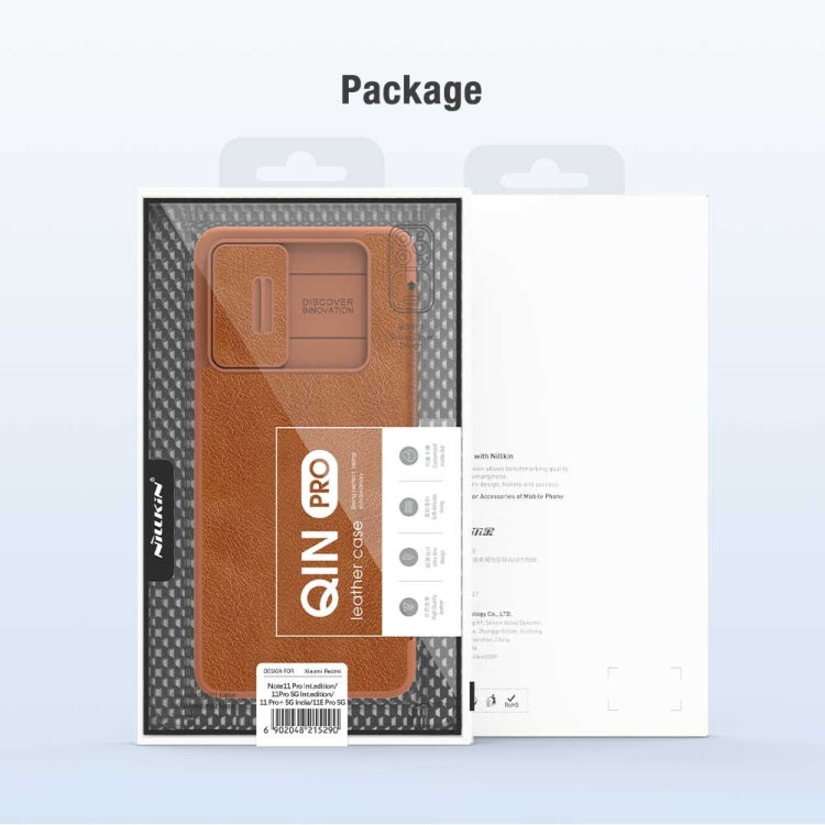 For Xiaomi Redmi Note 11 Pro Global / 11 Pro 5G Global / 11 Pro+ 5G India / 11E Pro 5G NILLKIN QIN Series Pro Crazy Horse Texture Leather Case(Red) - free shipping - PMC TechLife - Order now!