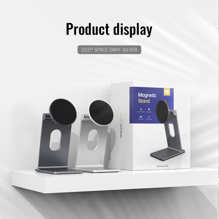 R-JUST SJ18 Square Desktop Magnetic Holder(Grey) - Desktop Holder by R-JUST | Online Shopping South Africa | PMC TechLife | Buy Now Pay Later Mobicred