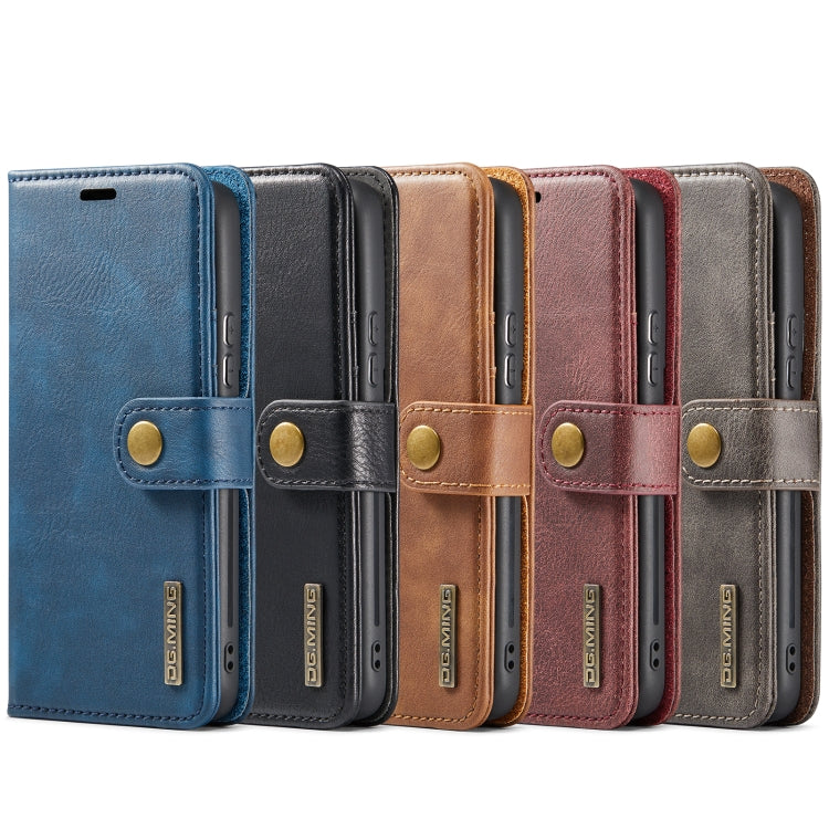 For Samsung Galaxy S22 Ultra 5G DG.MING Crazy Horse Texture Detachable Magnetic Leather Phone Case(Black) - Galaxy S22 Ultra 5G Cases by DG.MING | Online Shopping South Africa | PMC TechLife | Buy Now Pay Later Mobicred