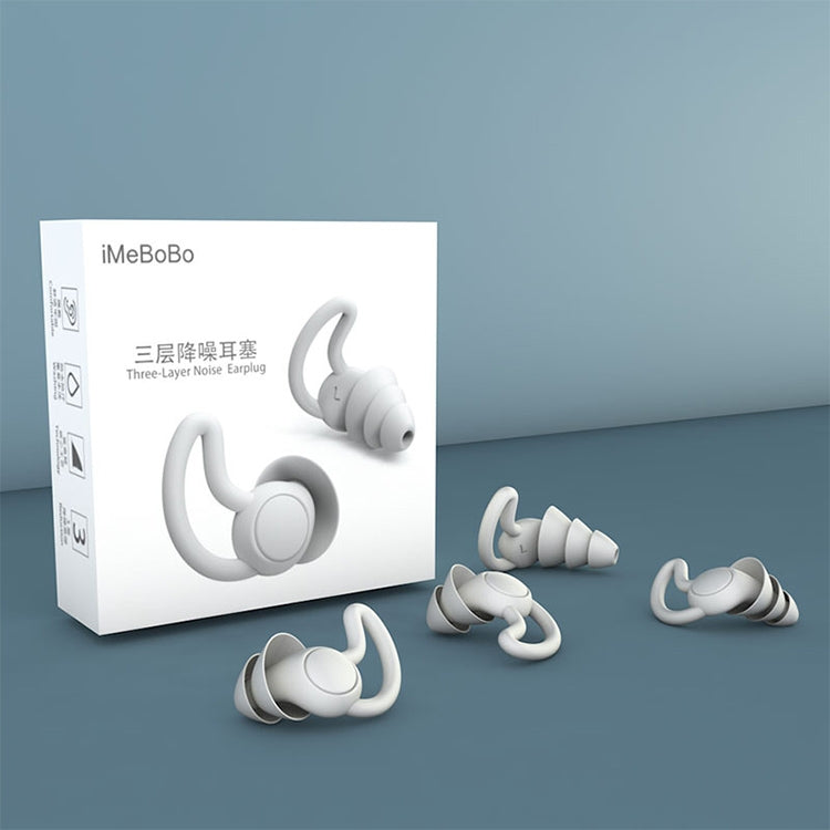 iMeBoBo A1 Shark Fin Version Nano Silicone Sleeping Noise Reduction Earplugs, Style:Two Layer(Grey) - Anti-dust & Ear Caps by PMC TechLife | Online Shopping South Africa | PMC TechLife