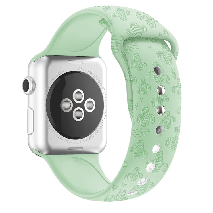 Cactus Embossing Silicone Watch Band For Apple Watch Series 9 8 7