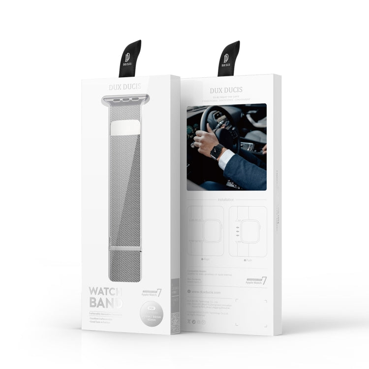 DUX DUCIS Milanese Watchband For Apple Watch Series 9&8&7 41mm / SE 3&SE 2&6&SE&5&4 40mm / 3&2&1 38mm(Silver) - free shipping - PMC TechLife - Order now!