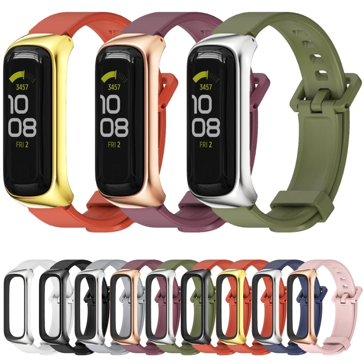 For Samsung Galaxy Fit 2 MIJOBS Metal Case Silicone Watch Band(Midnight Blue Silver) - free shipping - PMC TechLife - Order now!