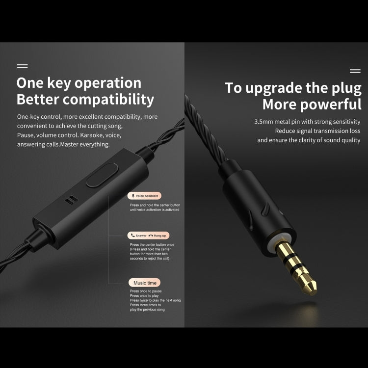QKZ AK6 MAX In-ear Dynamic Subwoofer Wire-controlled Earphone, Version:Standard Version(Transparent White) - In Ear Wired Earphone by QKZ | Online Shopping South Africa | PMC TechLife | Buy Now Pay Later Mobicred
