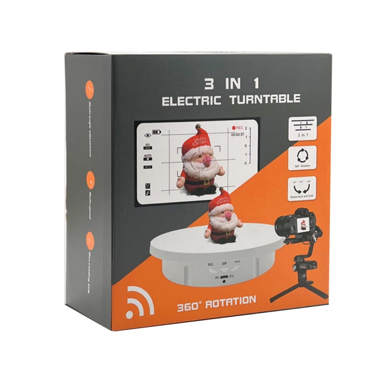 3 in 1 Electric Rotating Display Stand Turntable(White) - by PMC TechLife | Online Shopping South Africa | PMC TechLife