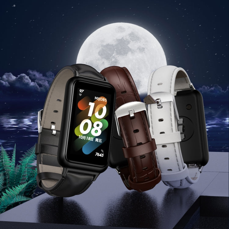 For Huawei Band 7 / 7 NFC MIJOBS Cowhide Leather Watch Band(Black) - free shipping - PMC TechLife - Order now!