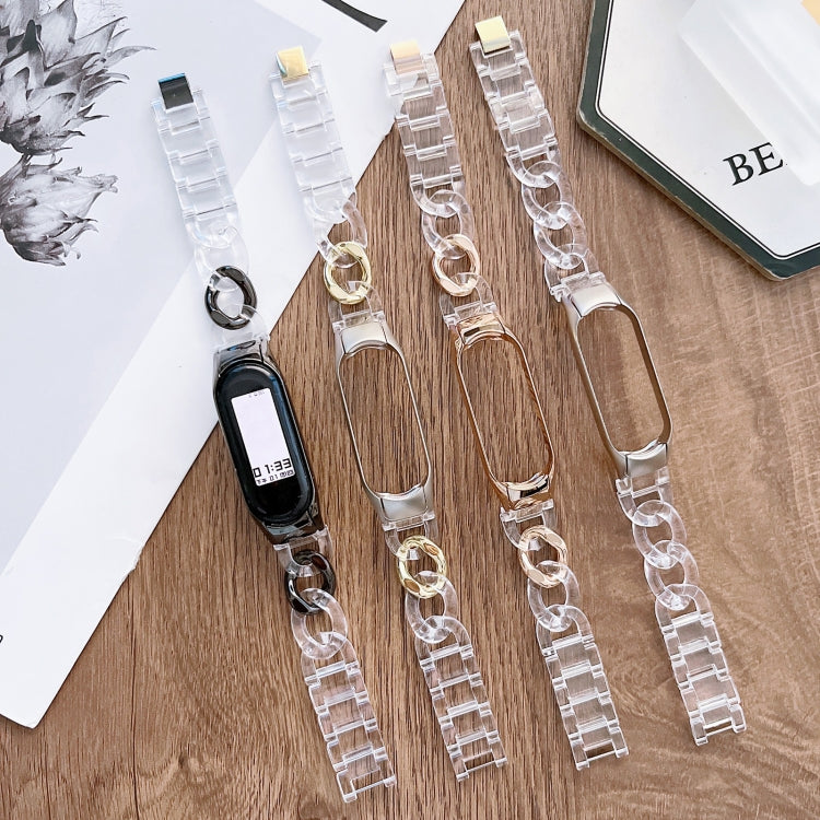 For Xiaomi Mi Band 5 / 6 Metal Frame Resin Watch Band(Gold) - free shipping - PMC TechLife - Order now!