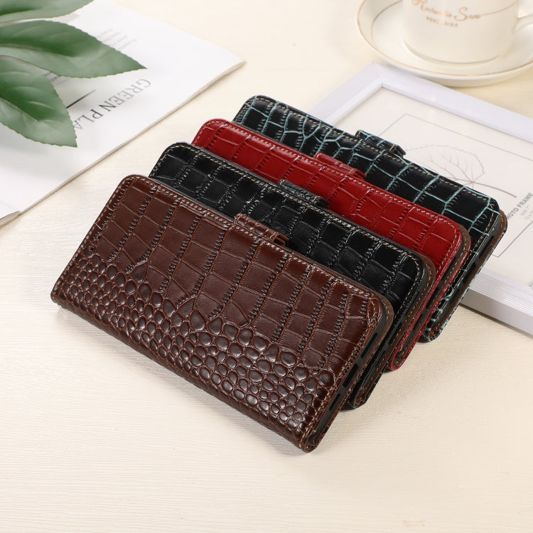 For Xiaomi Redmi A1+ Crocodile Top Layer Cowhide Leather Phone Case(Brown) - Xiaomi Cases by PMC TechLife | Online Shopping South Africa | PMC TechLife