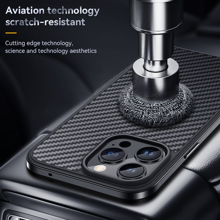 For iPhone 14 Pro Max SULADA Carbon Fiber Textured Shockproof Metal + TPU Frame Case(Dark Green) - iPhone 14 Pro Max Cases by SULADA | Online Shopping South Africa | PMC TechLife | Buy Now Pay Later Mobicred