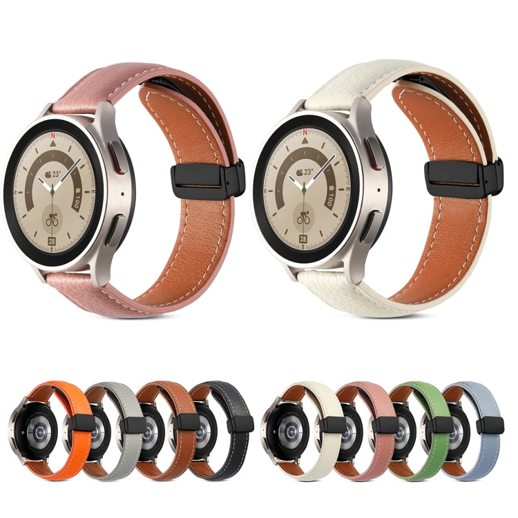 20mm Folding Buckle Genuine Leather Watch Band(Grey) - free shipping - PMC TechLife - Order now!