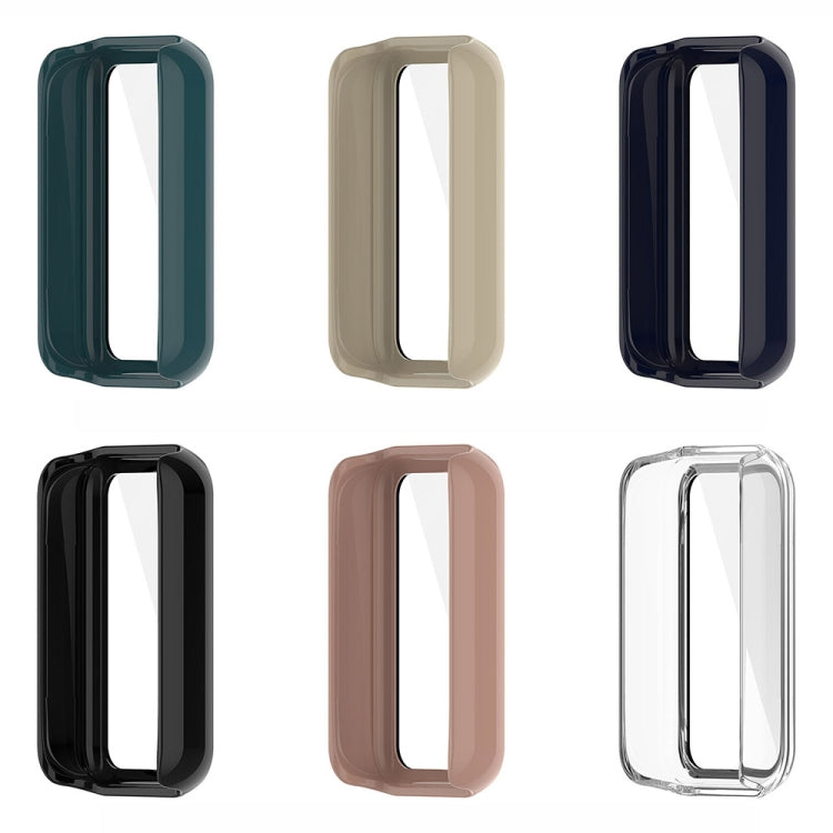 For Amazfit Band 7 PC + Tempered Glass Integrated Protective Watch Case(Transparent White) - free shipping - PMC TechLife - Order now!