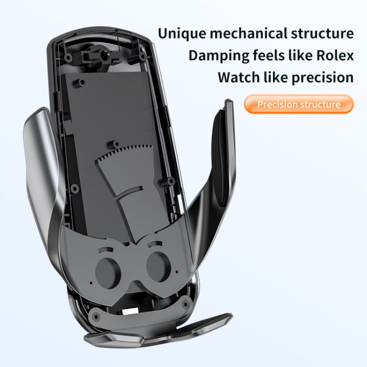 V5 15W Smart Induction Wireless Charger Car Phone Holder(Black) - Wireless Charger Holders by PMC TechLife | Online Shopping South Africa | PMC TechLife