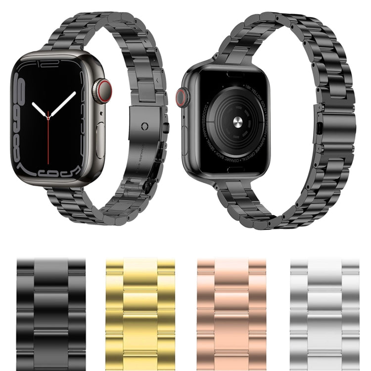 Small Waist Stainless Steel Watch Band For Apple Watch Ultra 49mm&Watch Ultra 2 49mm / Series 9&8&7 45mm / SE 3&SE 2&6&SE&5&4 44mm / 3&2&1 42mm(Rose Gold) - free shipping - PMC TechLife - Order now!