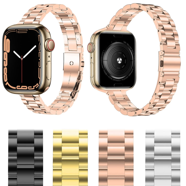Small Waist Stainless Steel Watch Band For Apple Watch Series 9&8&7 41mm / SE 3&SE 2&6&SE&5&4 40mm / 3&2&1 38mm(Silver) - Watch Bands by PMC TechLife | Online Shopping South Africa | PMC TechLife | Buy Now Pay Later Mobicred